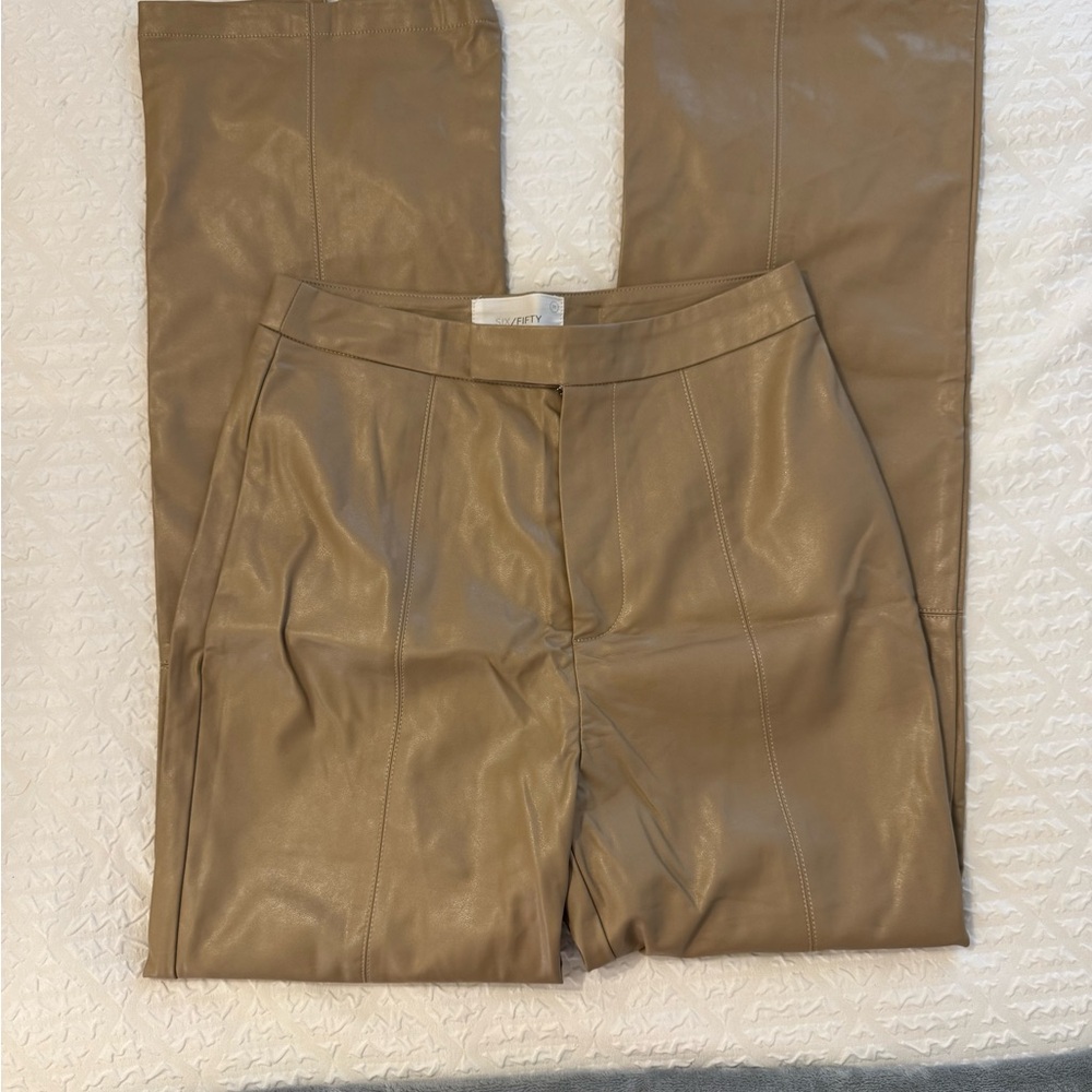 Six/Fifty Tan Leather Pants